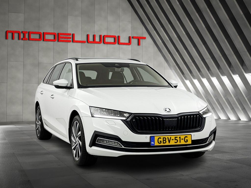 Skoda Octavia Combi 1.4 TSI PHEV Business Sport+ Pano-dak/Me, Auto's, Skoda, Gebruikt, Wit, Hybride Elektrisch/Benzine, Automatische klimaatregeling