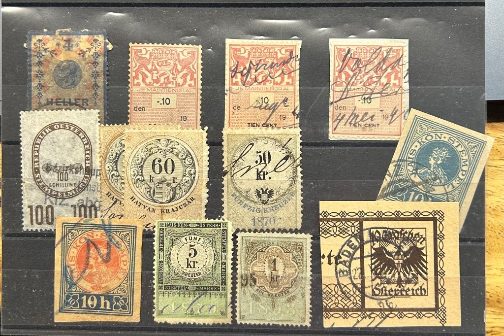 Fiscaalzegels | Leuk kaartje divers, Postzegels en Munten, Ophalen of Verzenden, Overige landen