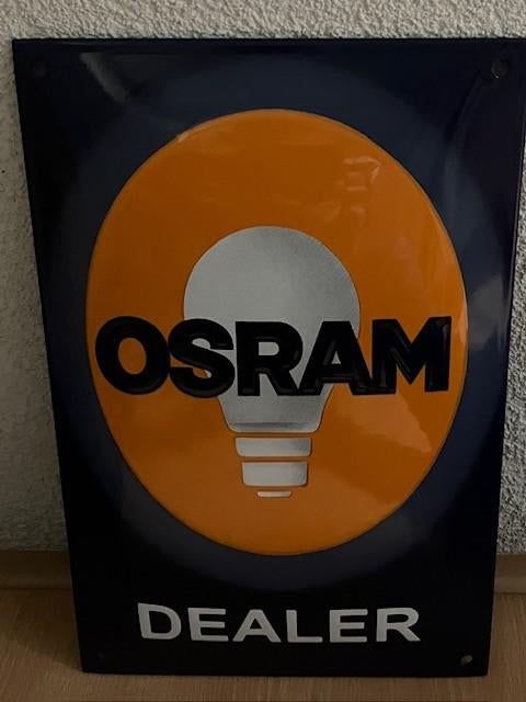 Emaille reclamebord Osram, Ophalen, Nieuw, Reclamebord