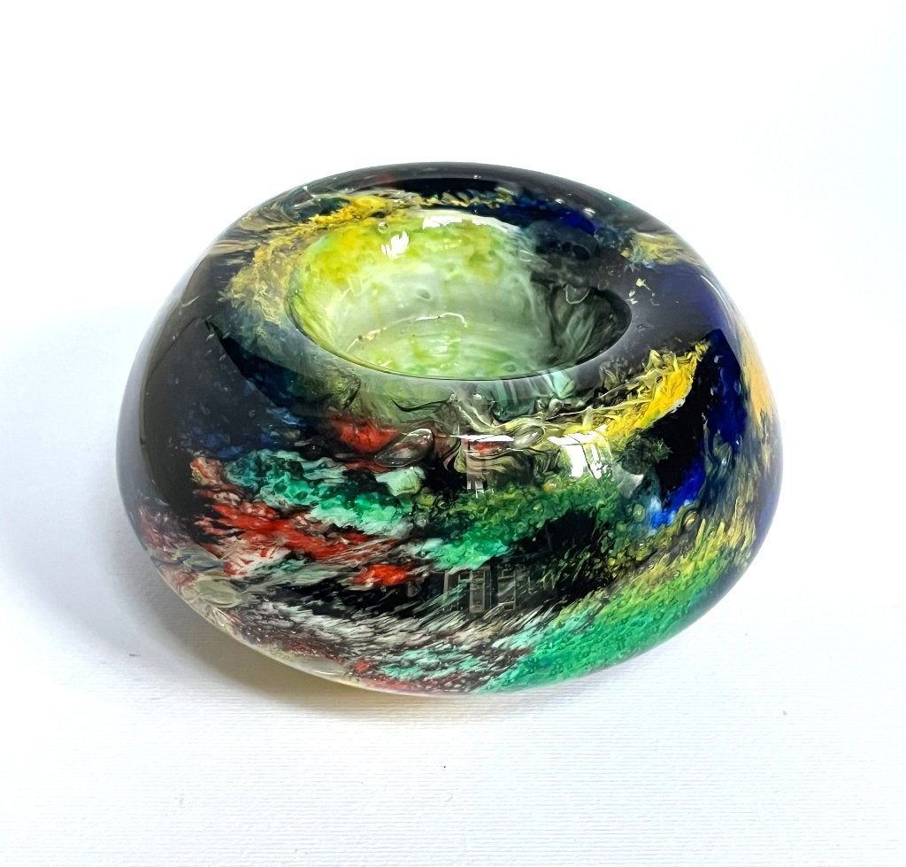 Grote waxinelichthouder Murano glas, Meerkleurig, Overige merken, Waxinelichthouder, Ophalen of Verzenden