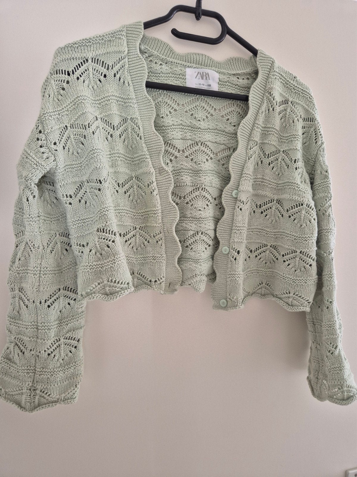 Zara gebreid vestje in mintgroen 152, Kinderen en Baby's, Kinderkleding | Maat 152, Meisje, Trui of Vest, Ophalen of Verzenden