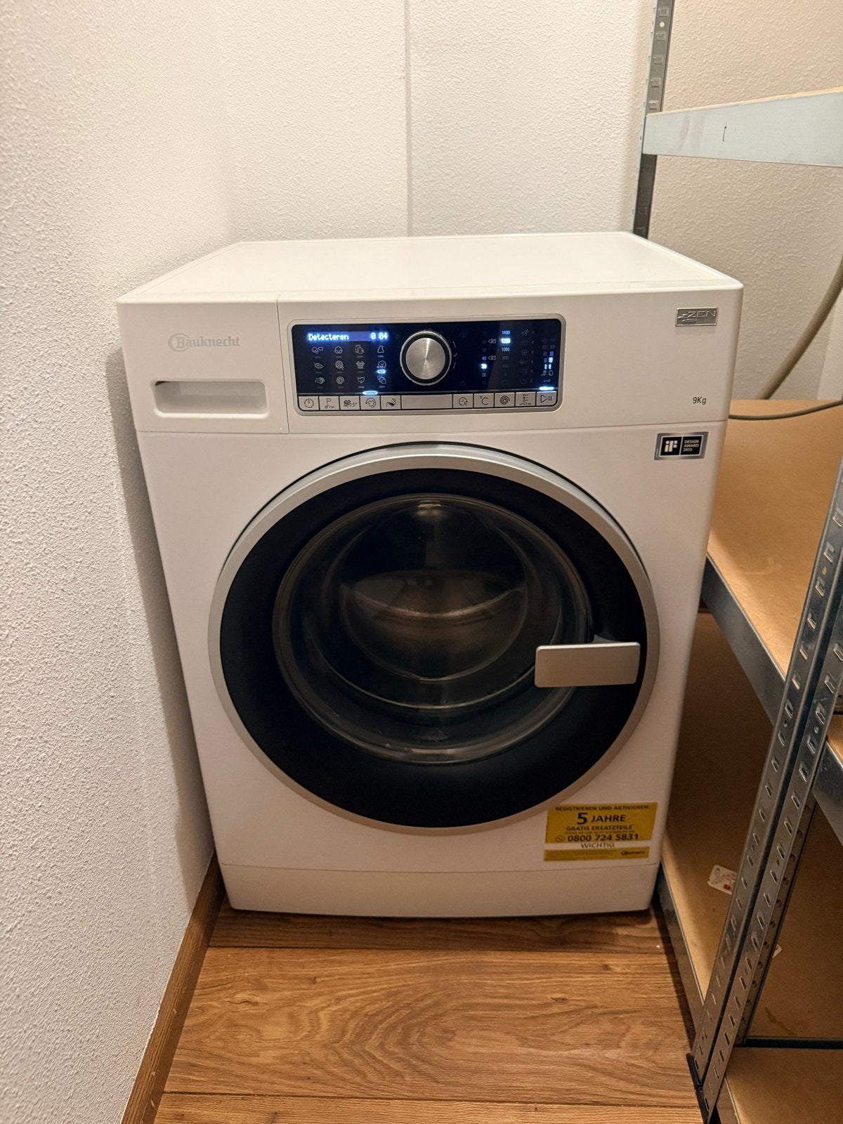 Bauknecht ZEN 9kg wasmachine, Ophalen, 1200 tot 1600 toeren, Gebruikt, 8 tot 10 kg