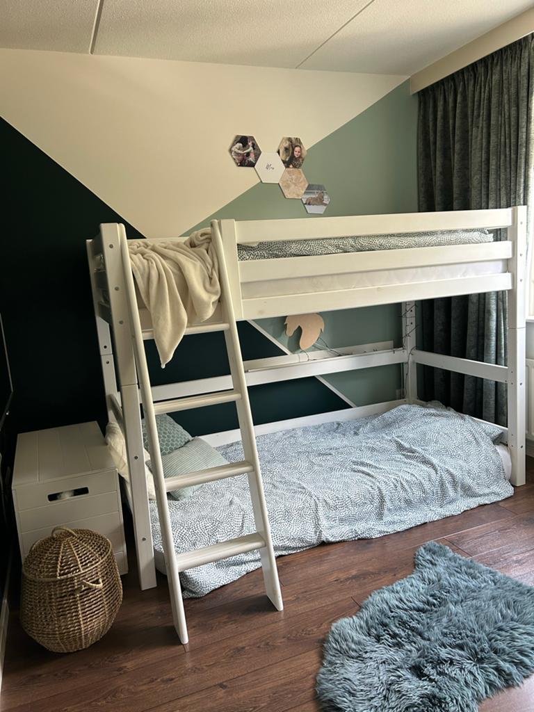 Hoppekids Eco Luxury Hoogslaper 90x200 Wit, Ophalen, Gebruikt, Eenpersoons, 200 cm