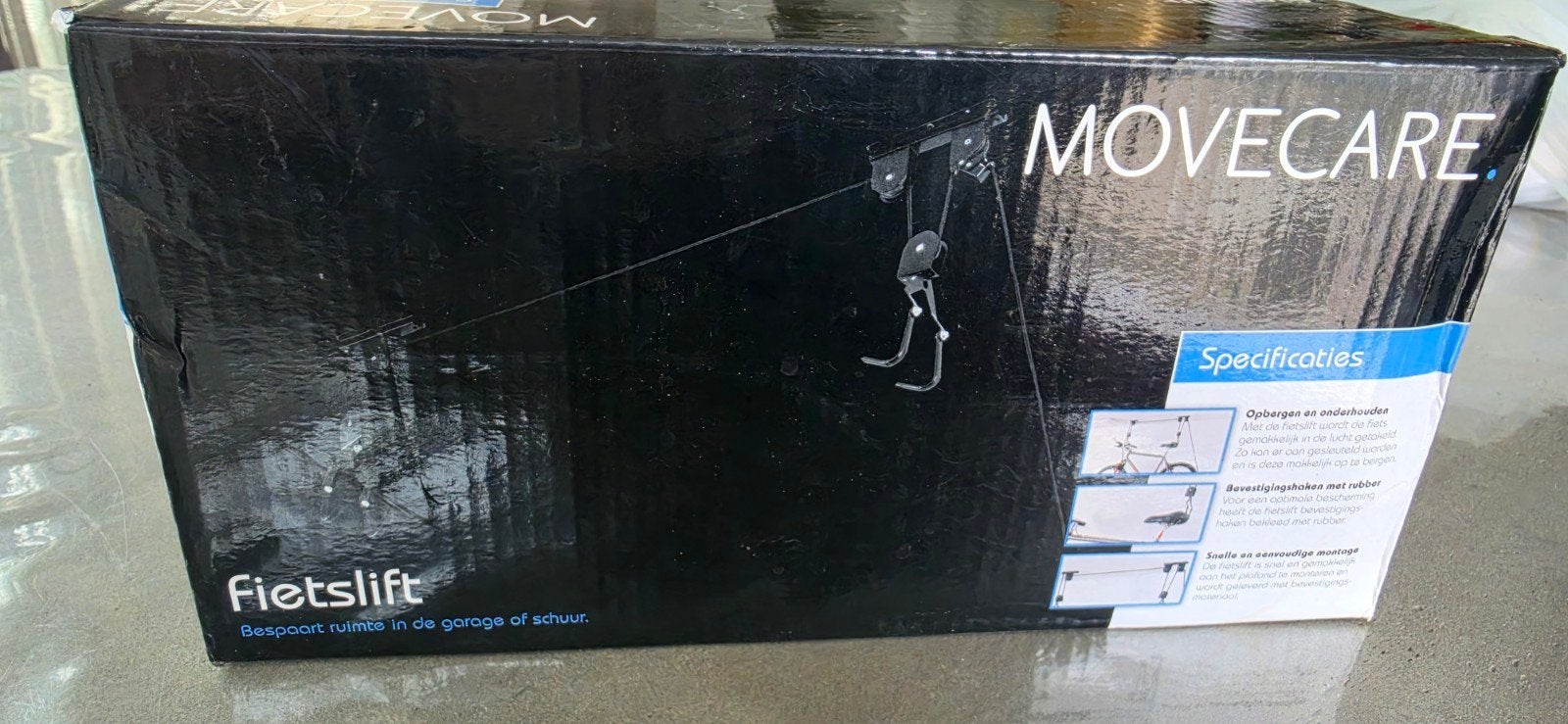 Movecare Fietslift - Ruimtebesparend voor garage/schuur, Ophalen of Verzenden, Nieuw, Movecare