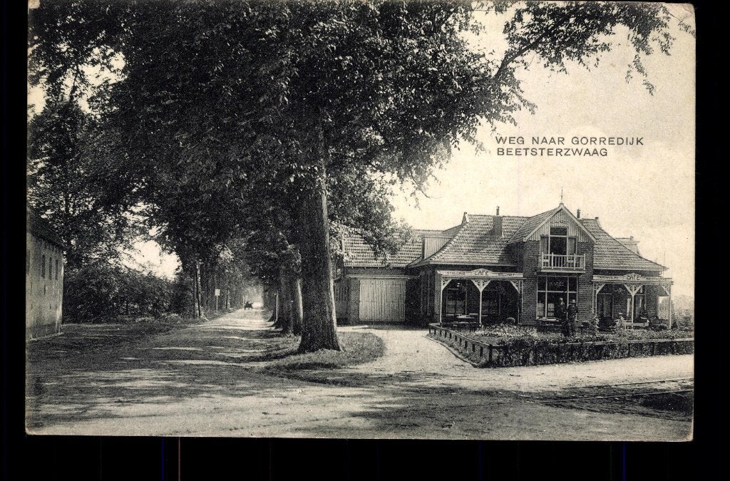 Beetsterzwaag (Frl), Tramhalte, Café Boschlust, gelopen 1922, Verzamelen, Verzenden, 1920 tot 1940, Gelopen, Friesland