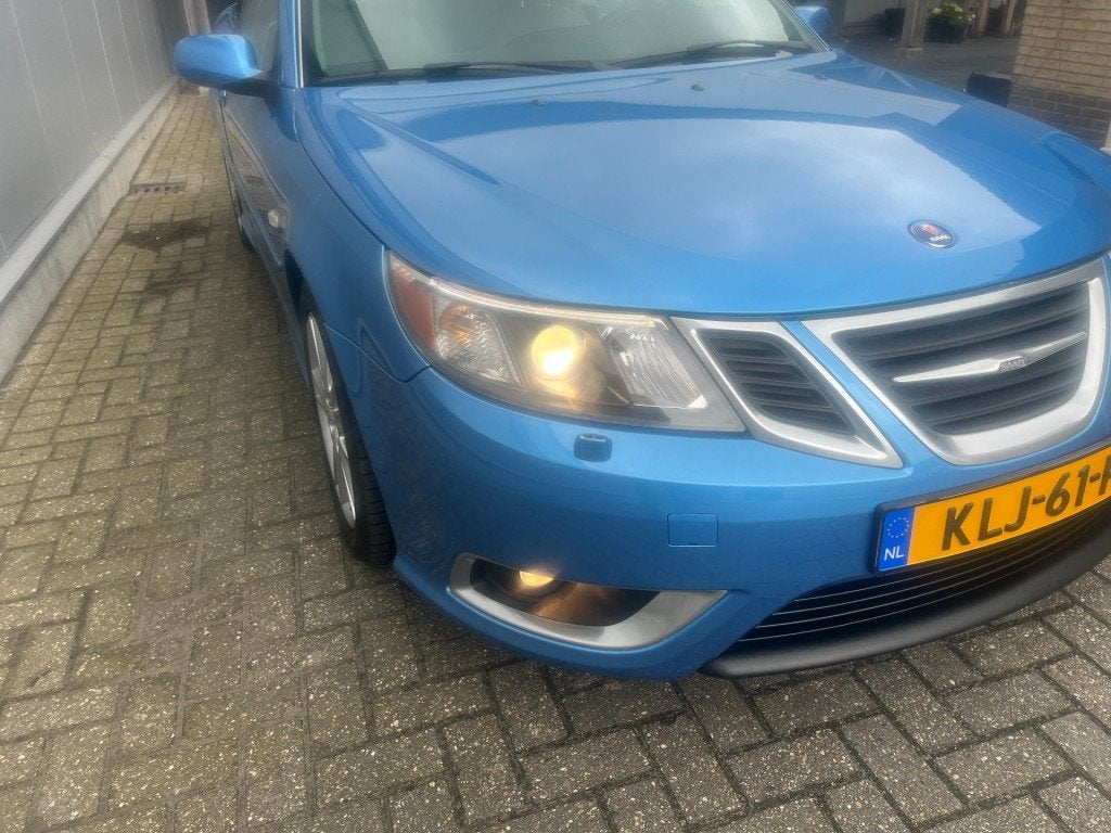 Saab 9-3 Aero 2.8 Turbo  V 6 Electric blauw incl BTW, Auto's, Saab, Gebruikt, Huisgarantie, 1715 kg, Leder