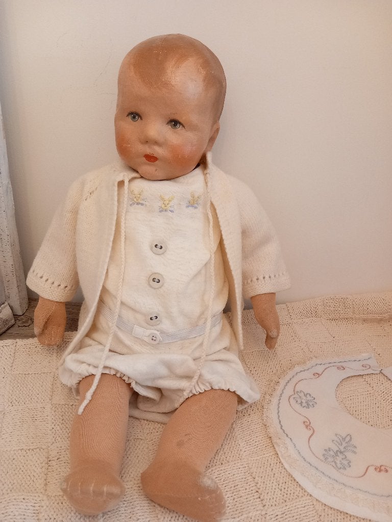 Antieke en oude baby of poppen kleding 3 delig set., Antiek en Kunst, Ophalen of Verzenden, Kinderen