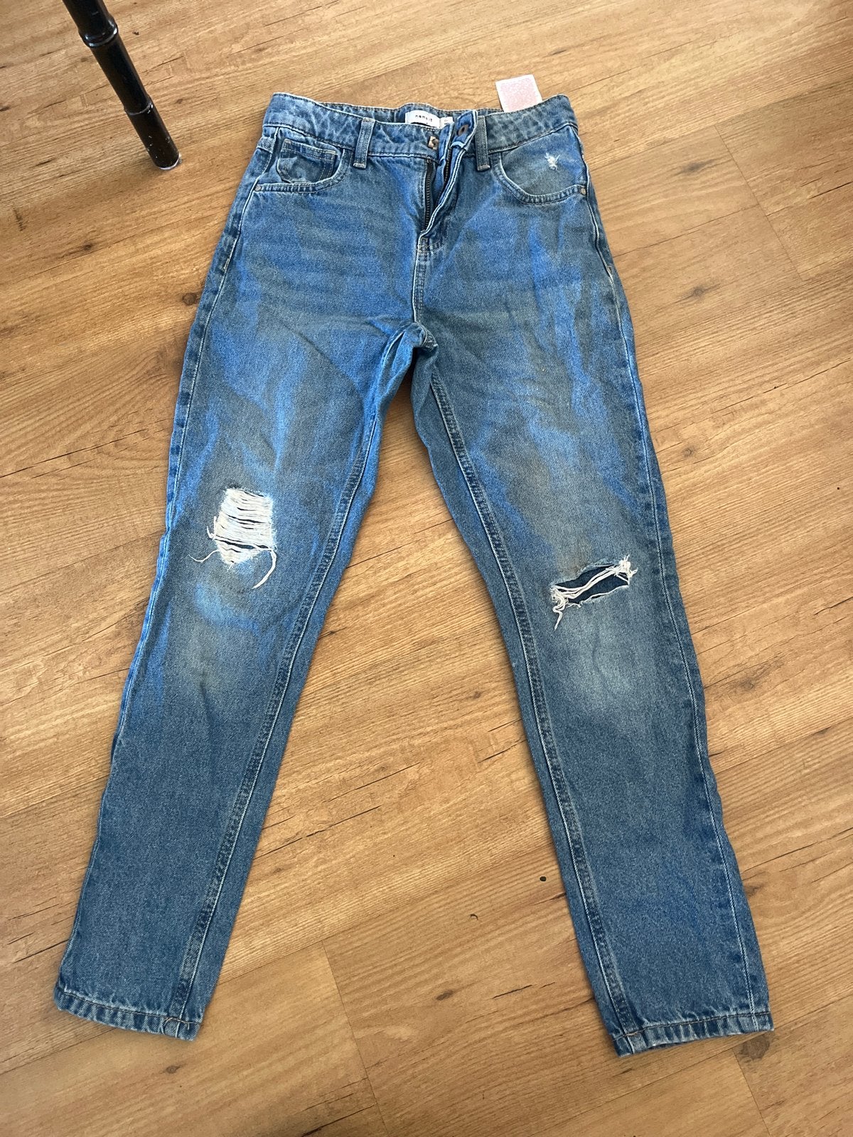 Stoere Name It jeans met gaten - maat 146 (11 jaar), Ophalen of Verzenden, Gebruikt, Meisje, Broek