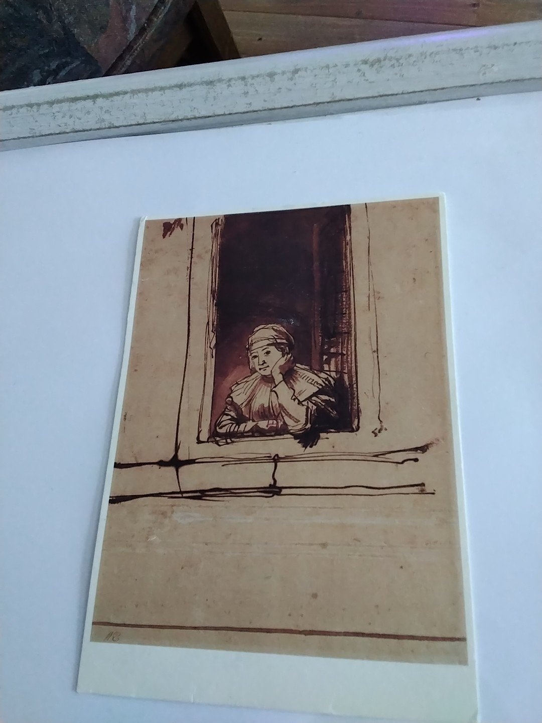 Rembrandt ansichtkaart: Saskia aan het venster (1987), Ophalen of Verzenden