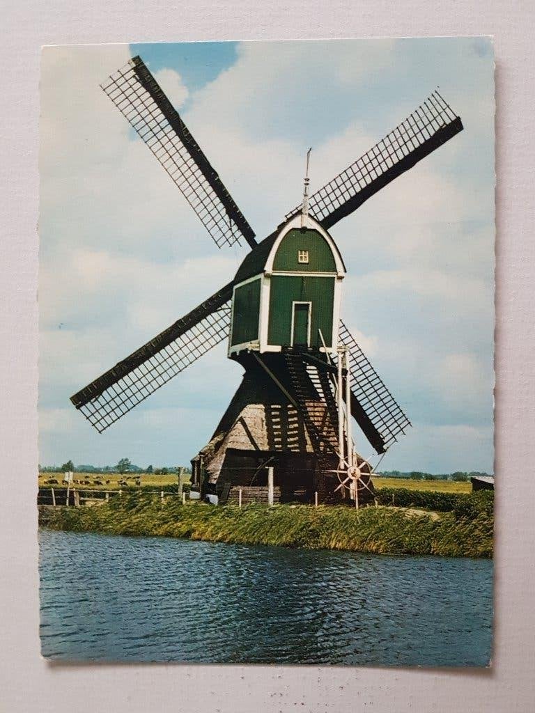 Ansichtkaart Groot Ammers Molen Windmolen, Ophalen of Verzenden, 1960 tot 1980, Ongelopen, Zuid-Holland