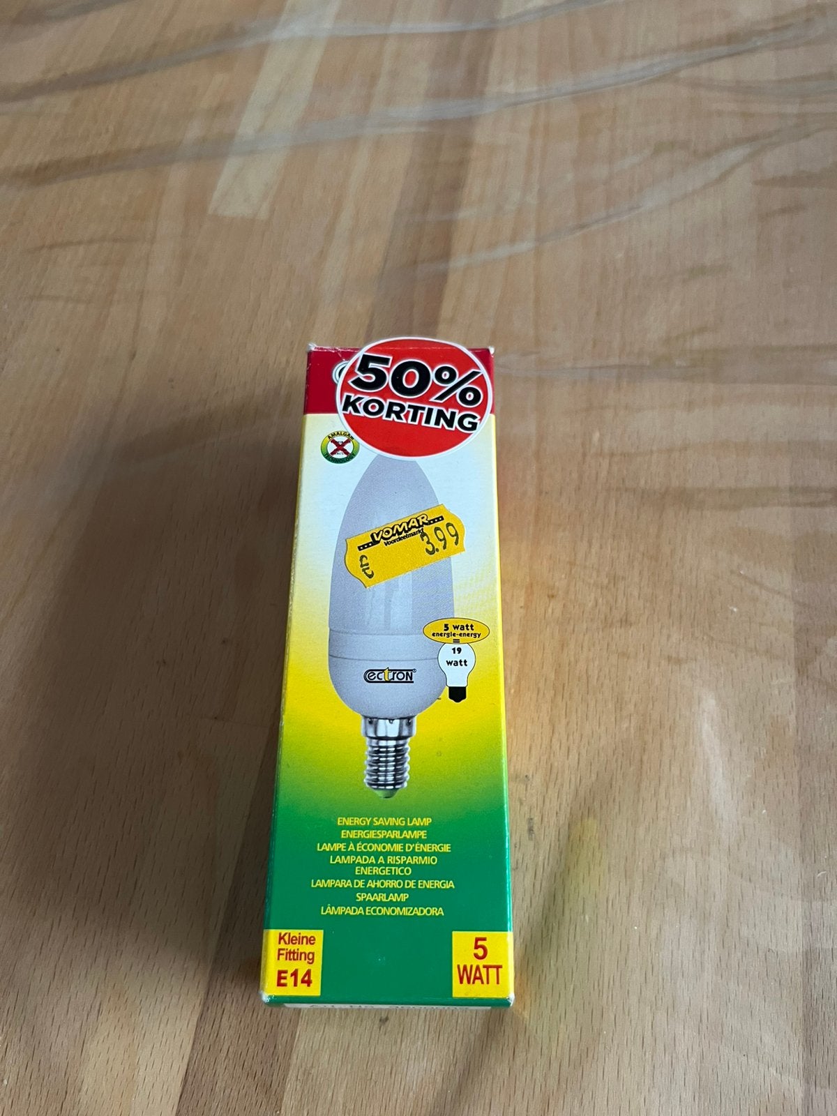 1 kaars spaarlamp, E14 (klein), Nieuw, Ophalen of Verzenden, Spaarlamp