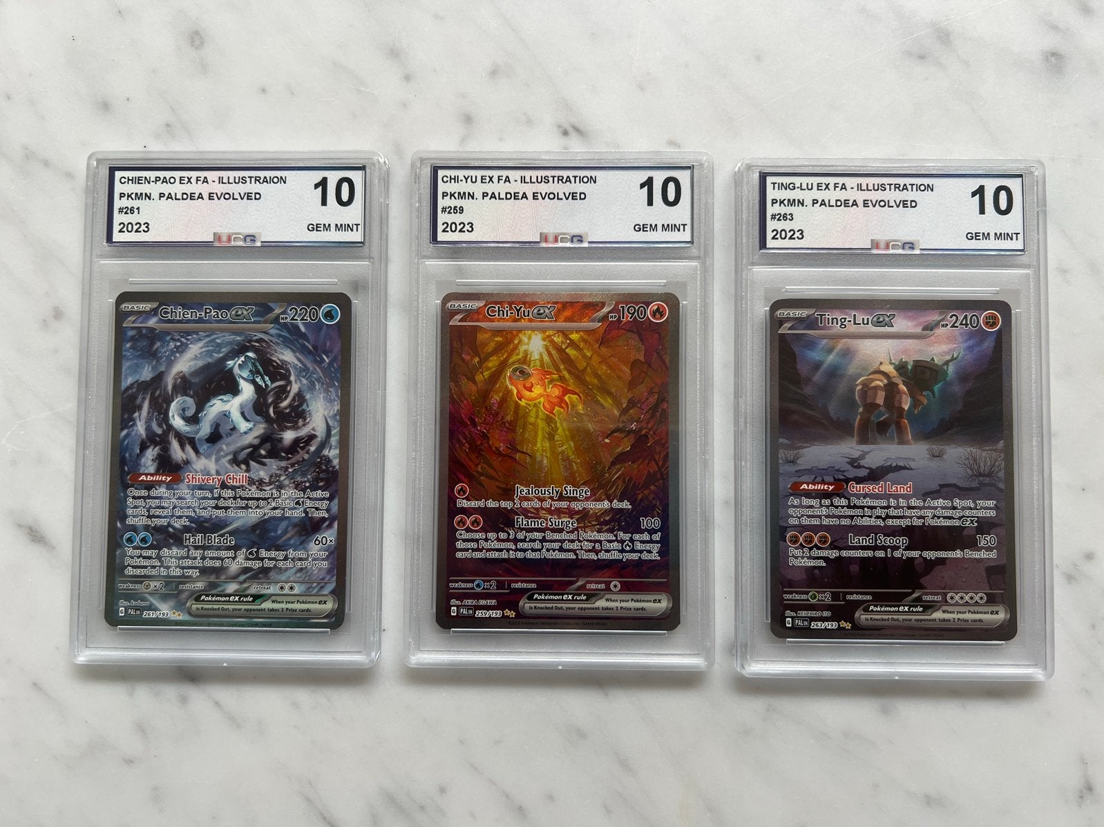 Pokémon Paldea Evolved Graded Kaarten Set (3x GEM MINT 10), Ophalen of Verzenden, Nieuw, Meerdere kaarten