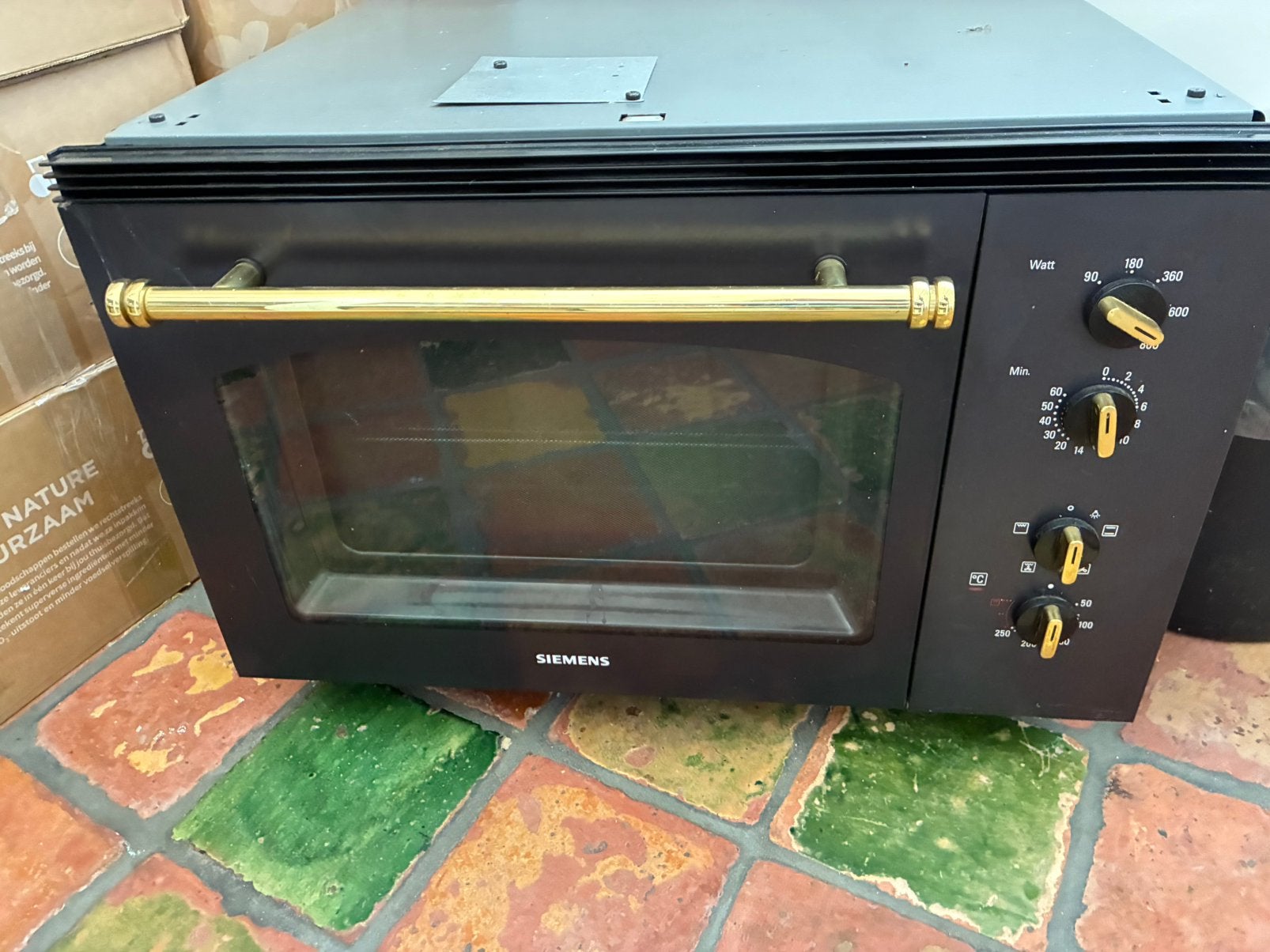 Siemens inbouw combi magnetron oven met grill - Gebruikt, Witgoed en Apparatuur, Ophalen, Minder dan 45 cm, Gebruikt, Siemens