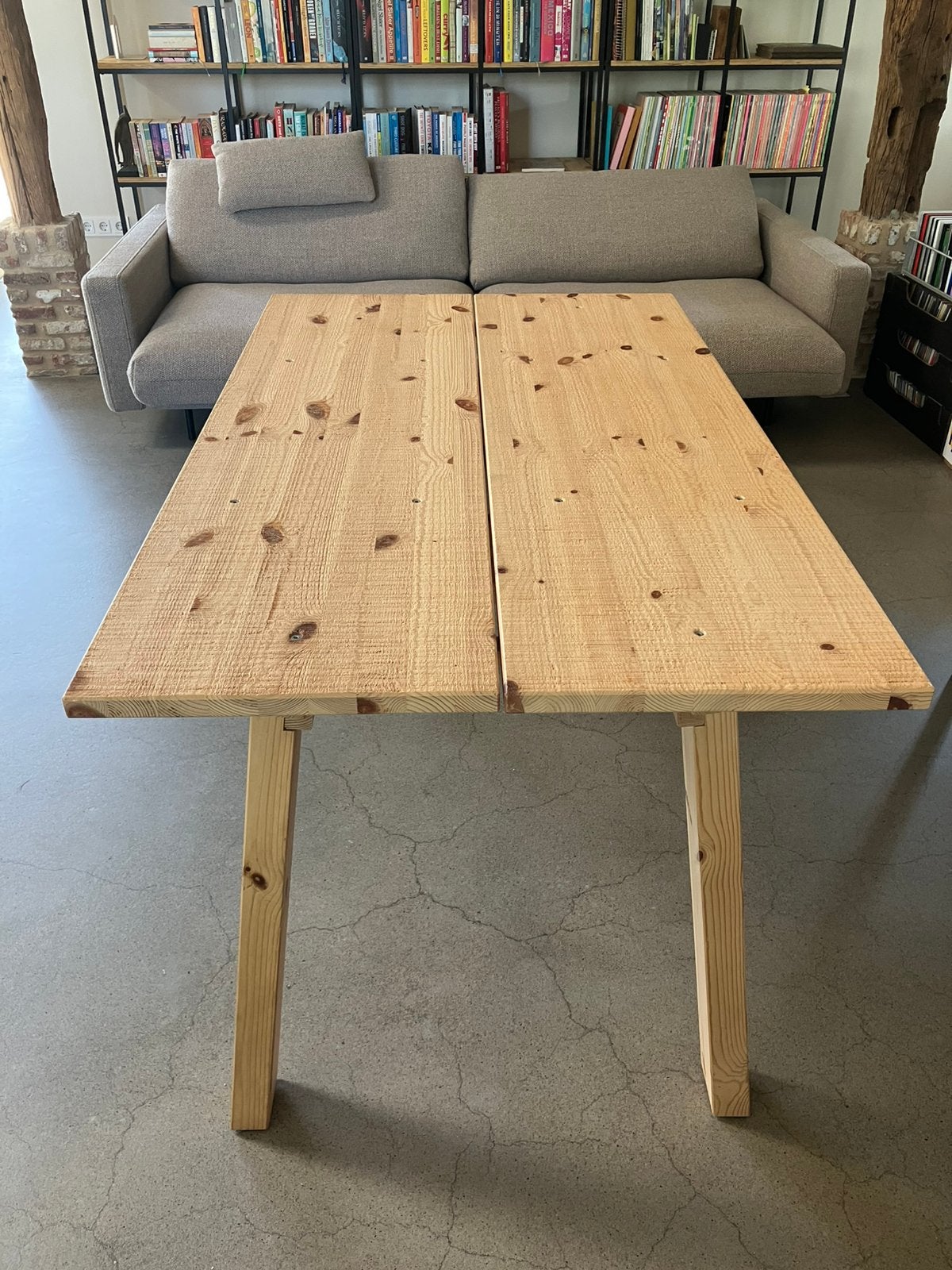 1x Piet Hein Eek tafel Industriell voor Ikea, Ophalen, 50 tot 100 cm, Zo goed als nieuw, Grenenhout