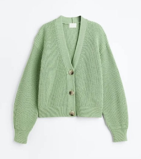 H&M lichtgroen ribgebreid vest van zacht katoen maat XS, H&M, Nieuw, Ophalen of Verzenden, Maat 34 (XS) of kleiner