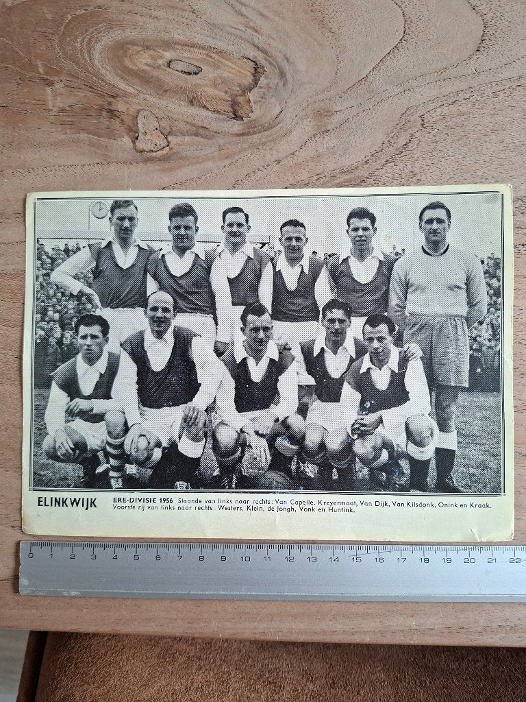 Oude plaat voetbalelftal Elinkwijk, Verzamelen, Ophalen of Verzenden, Gebruikt, Poster, Plaatje of Sticker