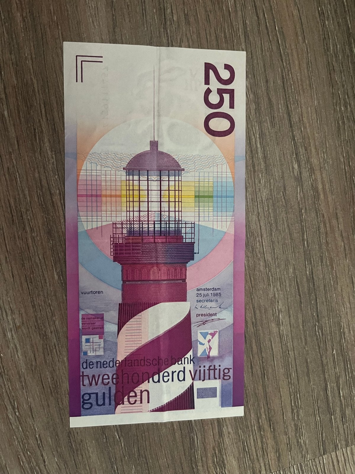 Zeldzaam 250 Gulden biljet "Vuurtoren" - Nederlands Bankbilj, Postzegels en Munten, Ophalen of Verzenden, 250 gulden, Los biljet