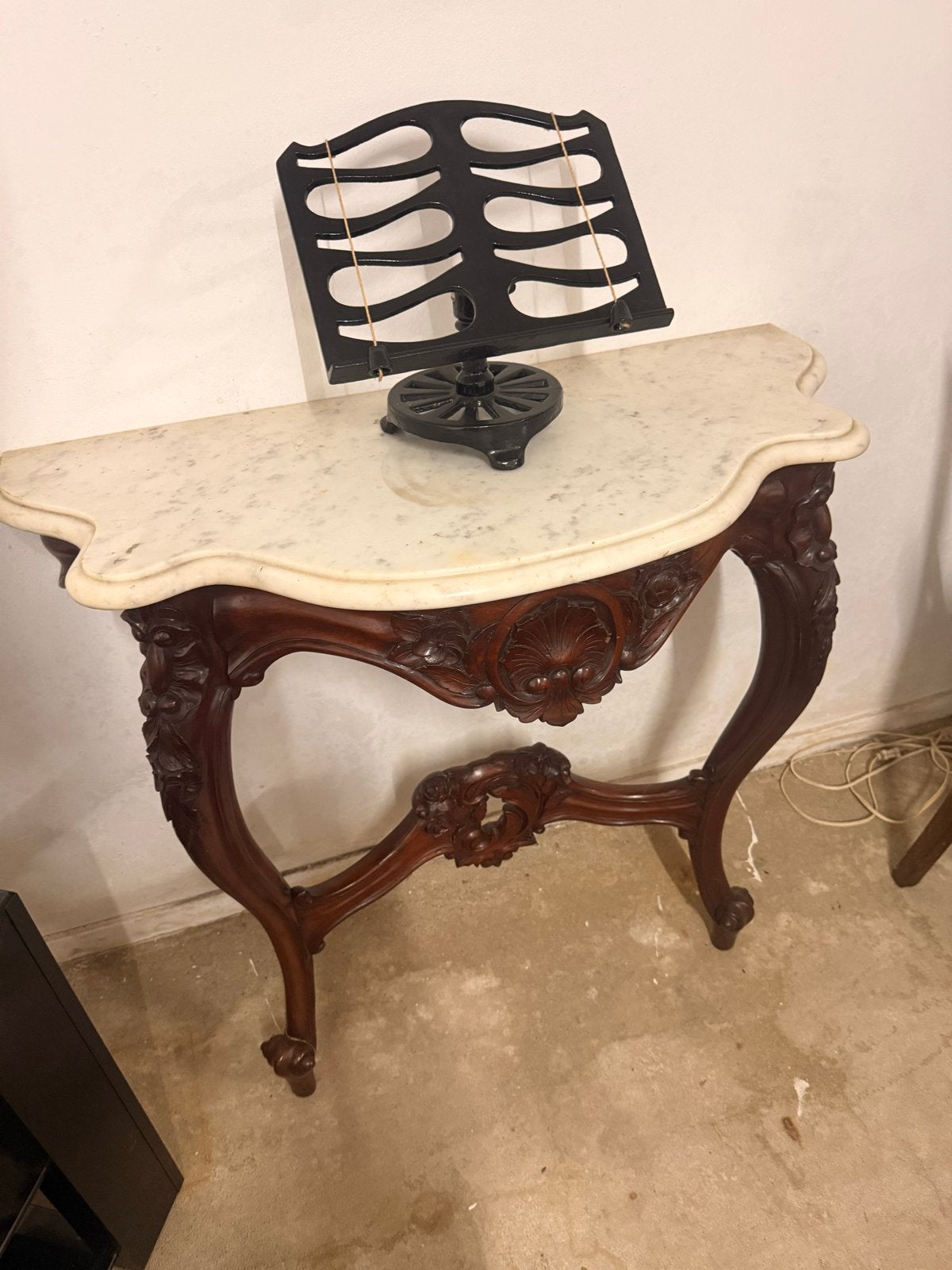 Antieke wandtafel met marmeren blad, Antiek en Kunst, Ophalen