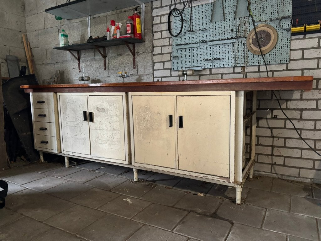 werkbank of vintage keuken element, Doe-het-zelf en Verbouw, Werkbanken, Ophalen, Gebruikt, 170 cm of meer