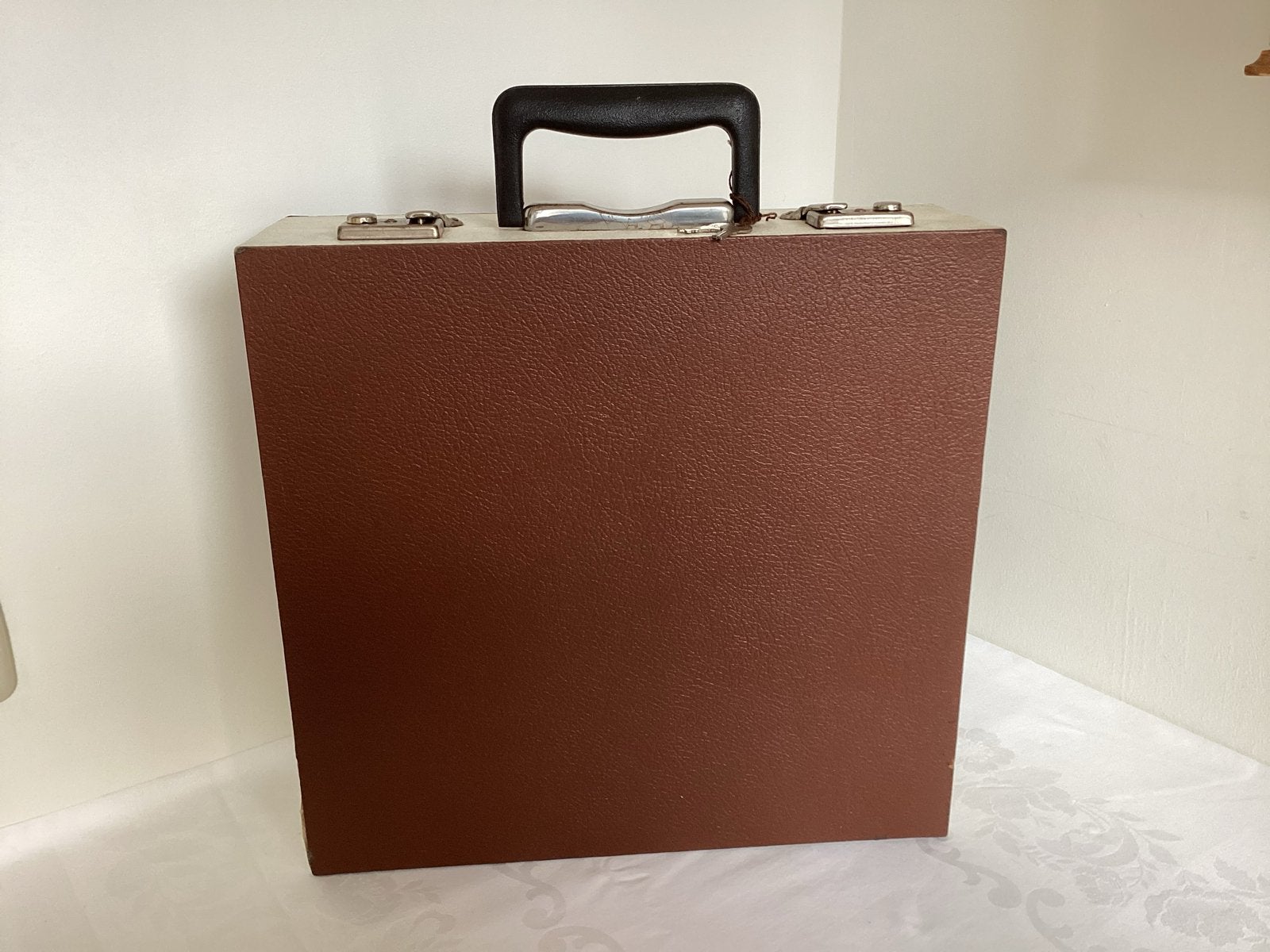 LP Platenkoffer met slot en sleutels vintage, Ophalen of Verzenden, Gebruikt