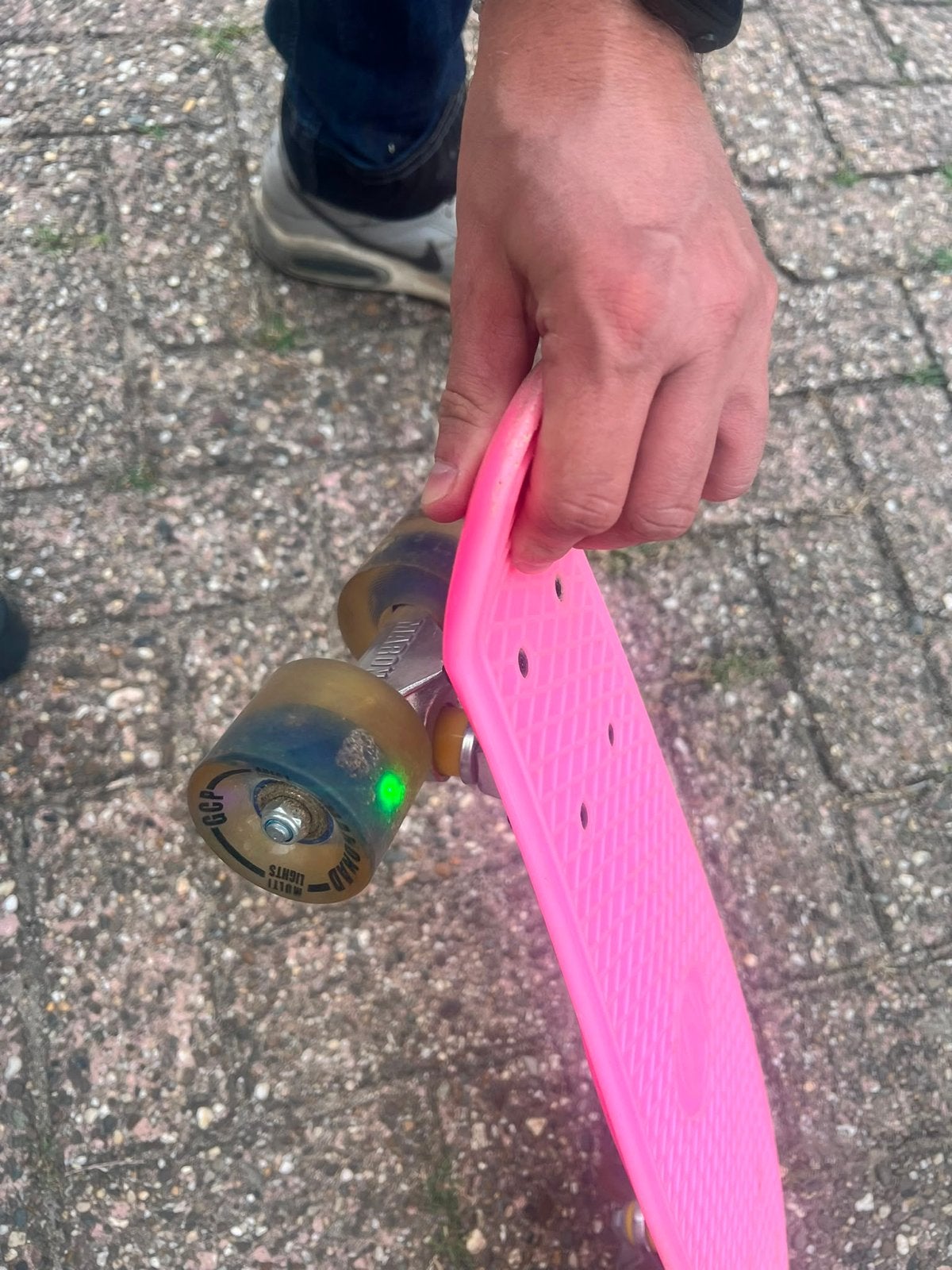 Mini skateboard roze en blauw - Pennyboard, Ophalen, Gebruikt, Skateboard
