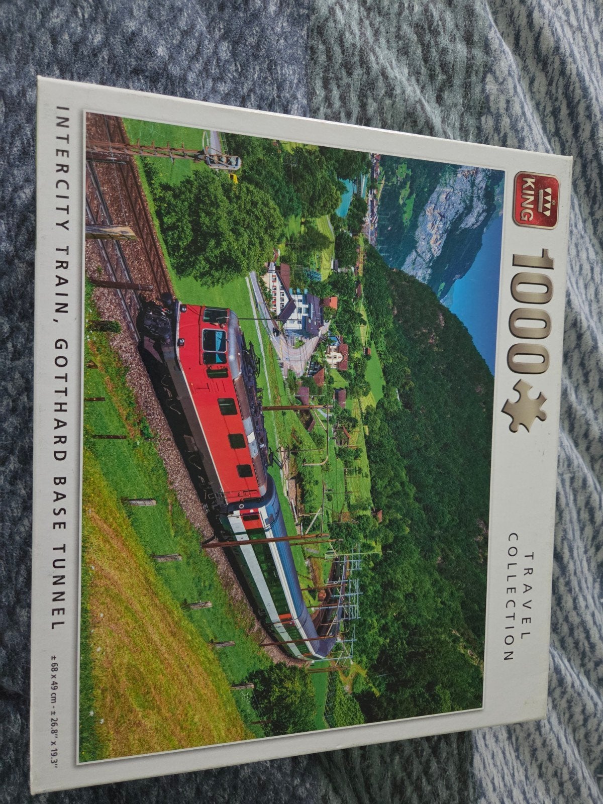 King Legpuzzel 1000 stukjes - Intercity trein Gotthard, Ophalen, 500 t/m 1500 stukjes, Gebruikt, Legpuzzel