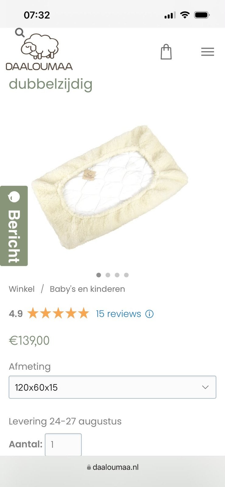 Daaloumaa hoeslaken voor ledikant, Ophalen, Zo goed als nieuw, Ledikant