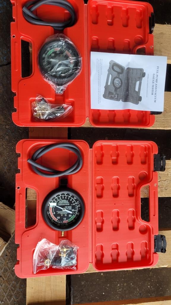 Vacuüm- en Drukmeterset (2 stuks) voor Brandstofpomptest, Auto diversen, Autogereedschap, Ophalen of Verzenden, Nieuw