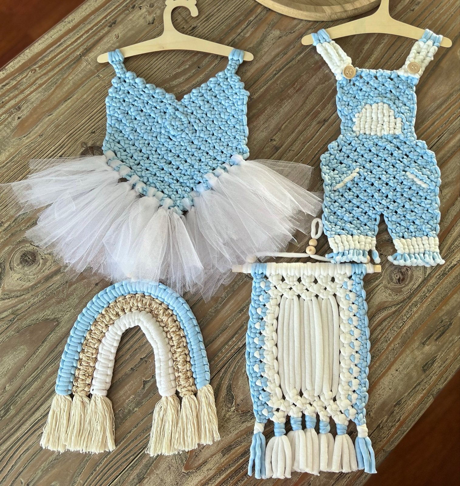 Gehaakte babykamer decoratie set, Ophalen of Verzenden, Zo goed als nieuw, Jongetje of Meisje