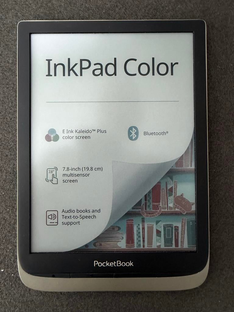 PocketBook InkPad Color E-reader - Zo goed als nieuw, Bluetooth, Ophalen of Verzenden, Zo goed als nieuw, 7 inch