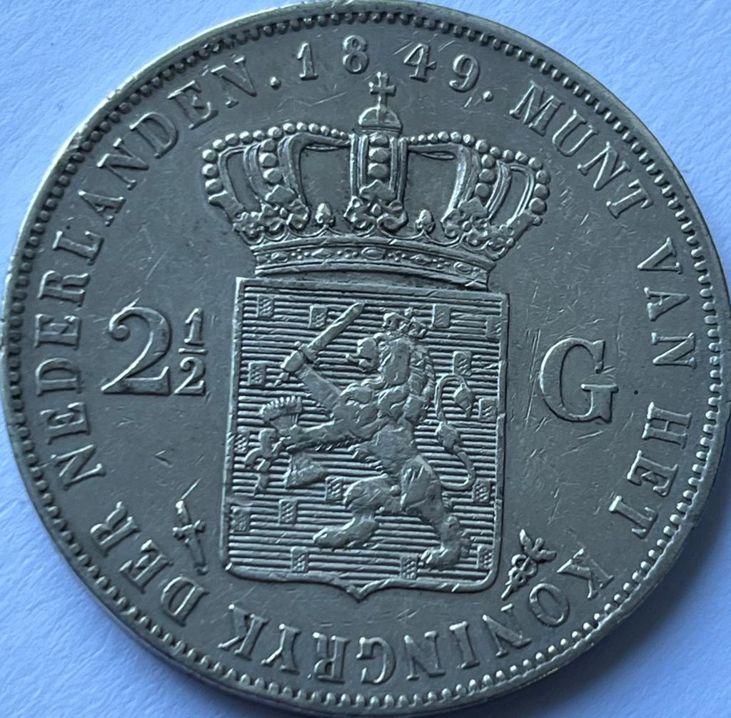 Schaarse rijksdaalder 1849 Willem III, Postzegels en Munten, Munten | Nederland, Koning Willem III, Zilver, Ophalen of Verzenden