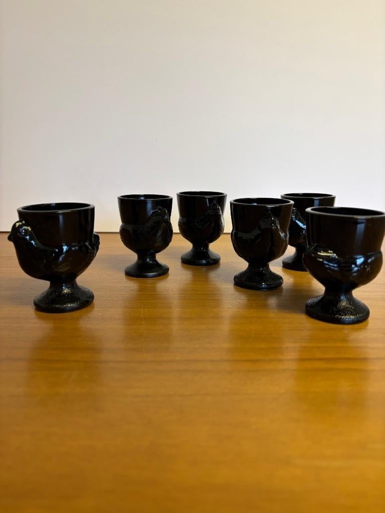 Vintage Luminarc glazen eierdopjes, Overige typen, Ophalen of Verzenden, Overige stijlen, Glas