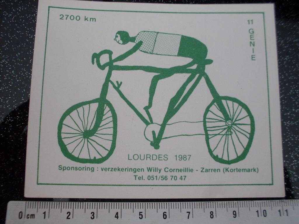 sticker 11 genie lourdes 1987 wielrennen cycling leger logo, Verzamelen, Stickers, Zo goed als nieuw, Bedrijf of Vereniging, Verzenden