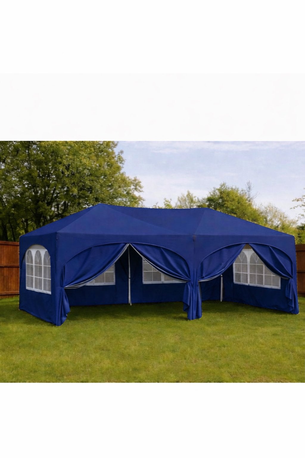 Easy up partytent 6x3 blauw, Tuin en Terras, Partytenten, Opvouwbaar, Partytent, Minder dan 4 meter, Nieuw