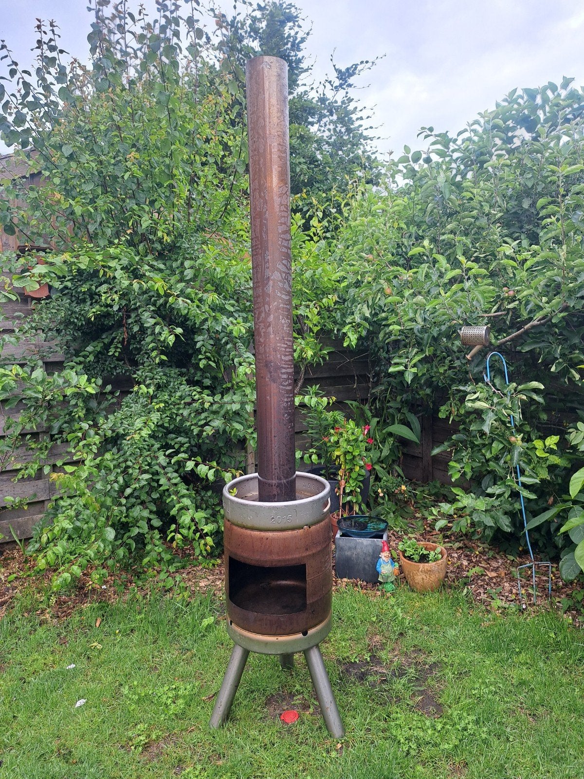 Bierfustkachel, Tuin en Terras, Ophalen, Gebruikt, Vuurton