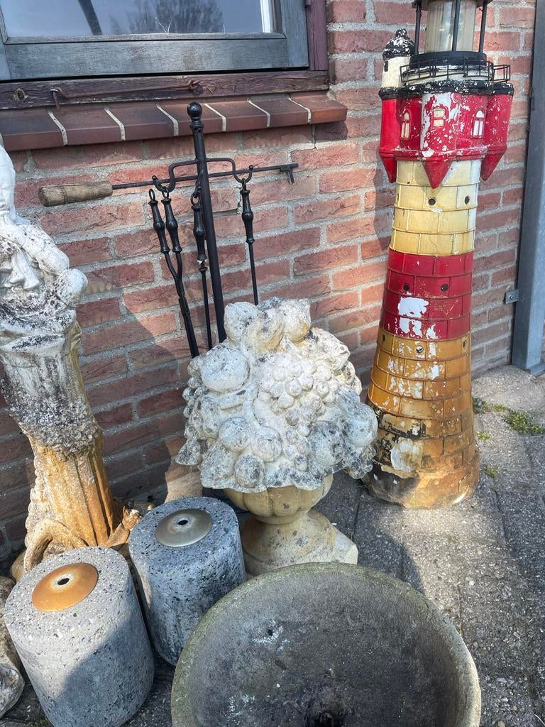 Tuinbeeld schaal met fruit, Ophalen of Verzenden, Gebruikt, Steen, Overige typen