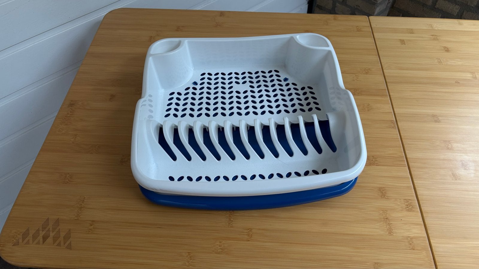 Handige Afwasteil met Afdruiprek - Wit/Blauw, Ophalen, Gebruikt
