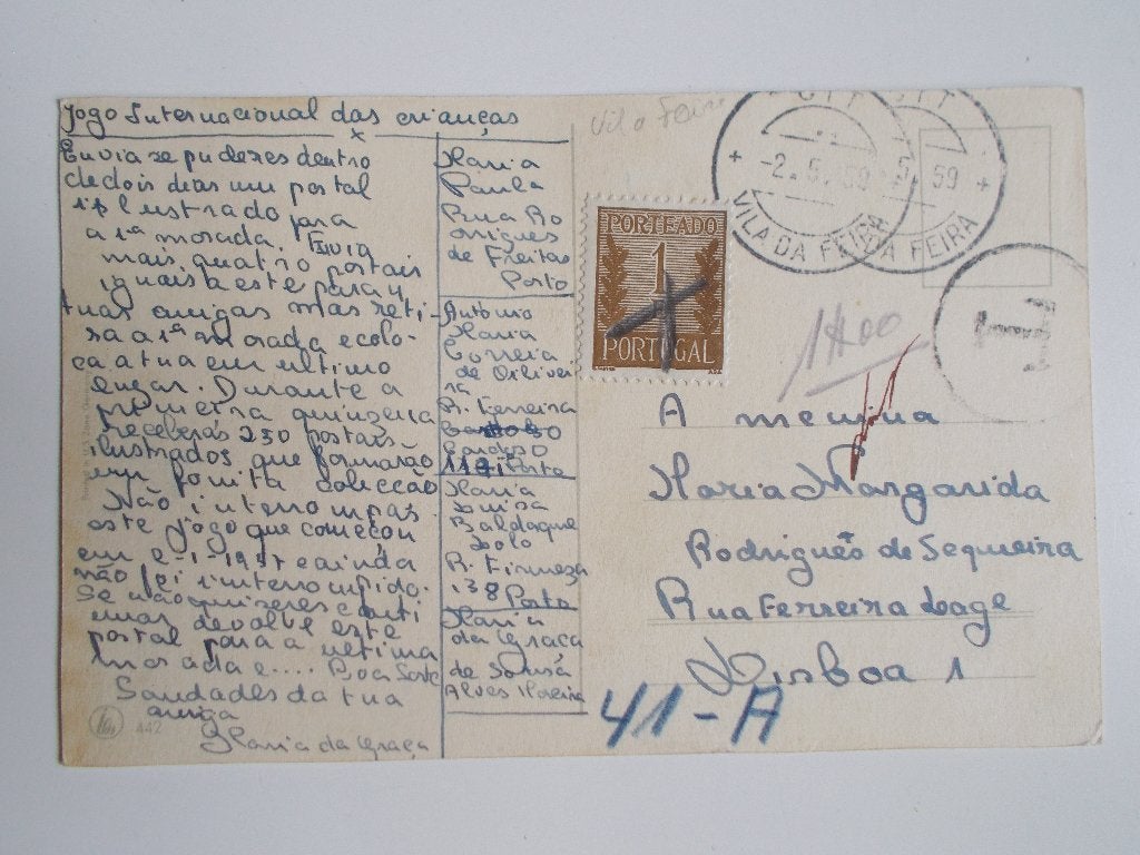 Portugal, Anichtkaart Tulpen Uit Vila Da Feira Strafport1959, Ophalen, 1940 tot 1960, Gelopen, Overig Europa