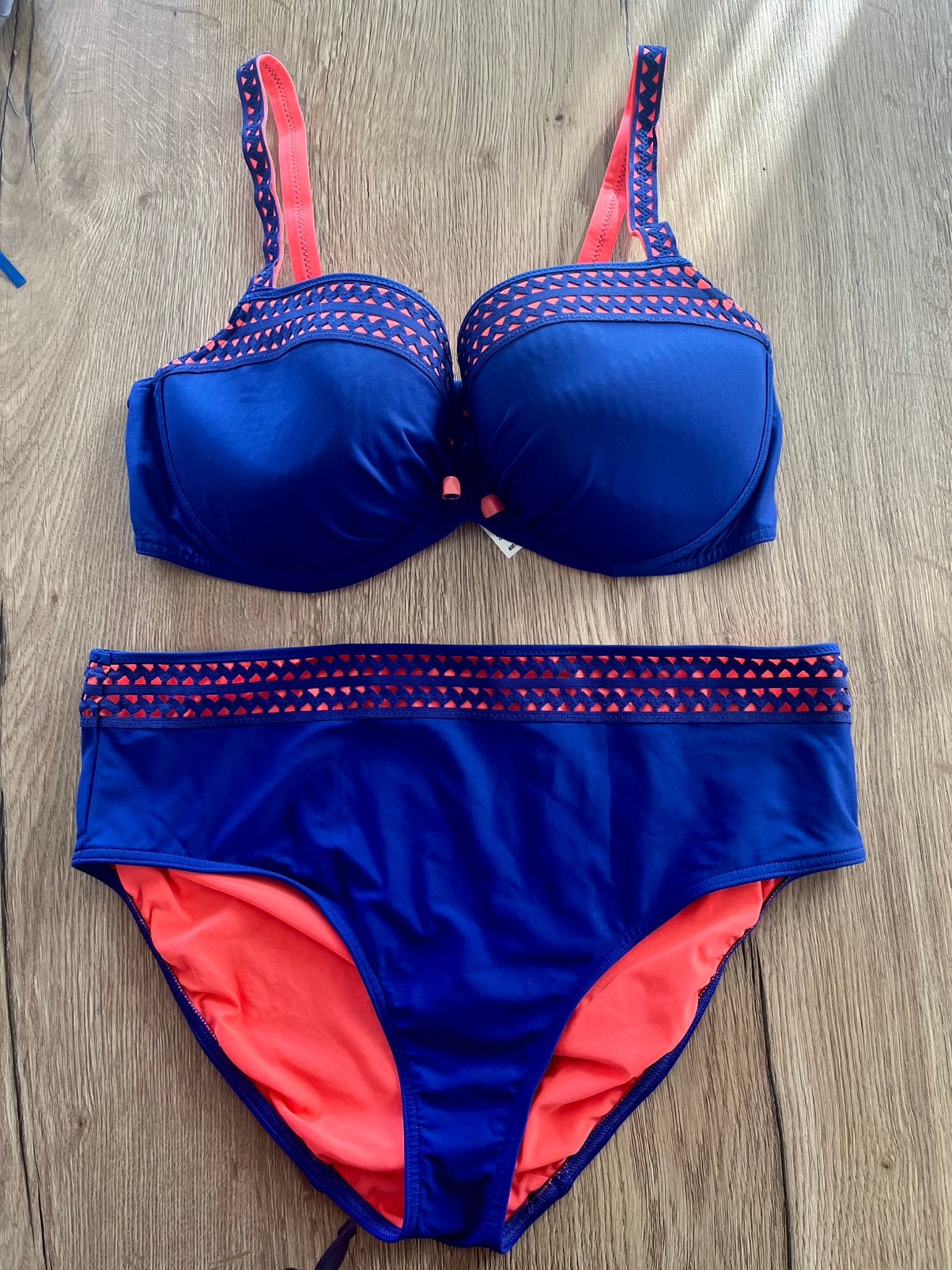 Prima donna 80E bbh broekje 42 kobalt met oranje, Bikini, Gedragen, Verzenden, Blauw