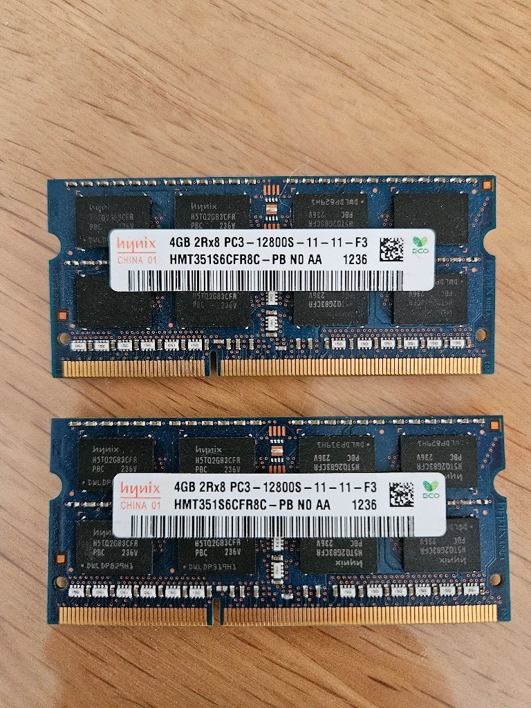 Hynix 4GB DDR3 PC3-12800S Laptop RAM Geheugen (2 stuks), Gebruikt, 8 GB, DDR3, Ophalen of Verzenden