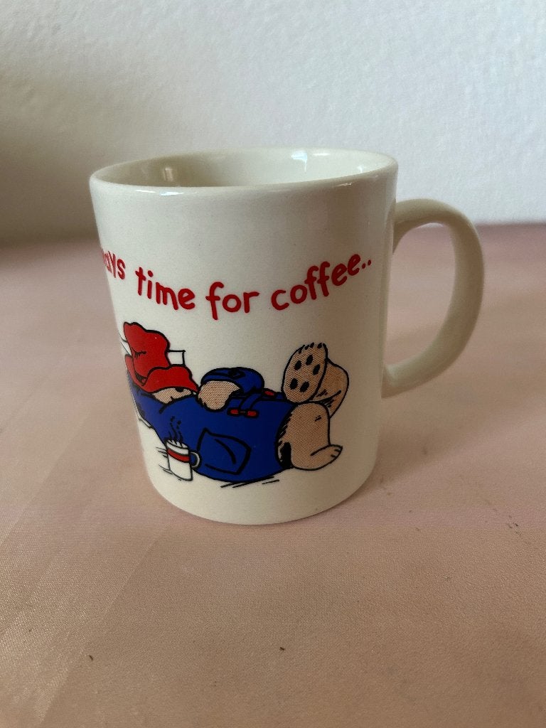 Vintage Paddington Beer koffiemok Douwe Egberts 1995, Keramiek, Stoke-on-Trent, Staffordshire, Verenigd Koninkrijk (historisch adres)