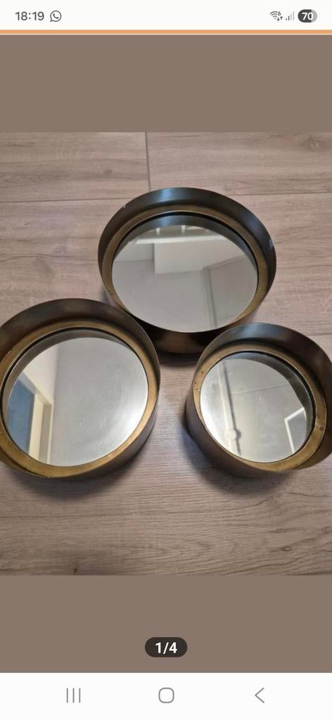 Spiegels set van 3, Ophalen of Verzenden, Rond, Minder dan 50 cm, Minder dan 100 cm