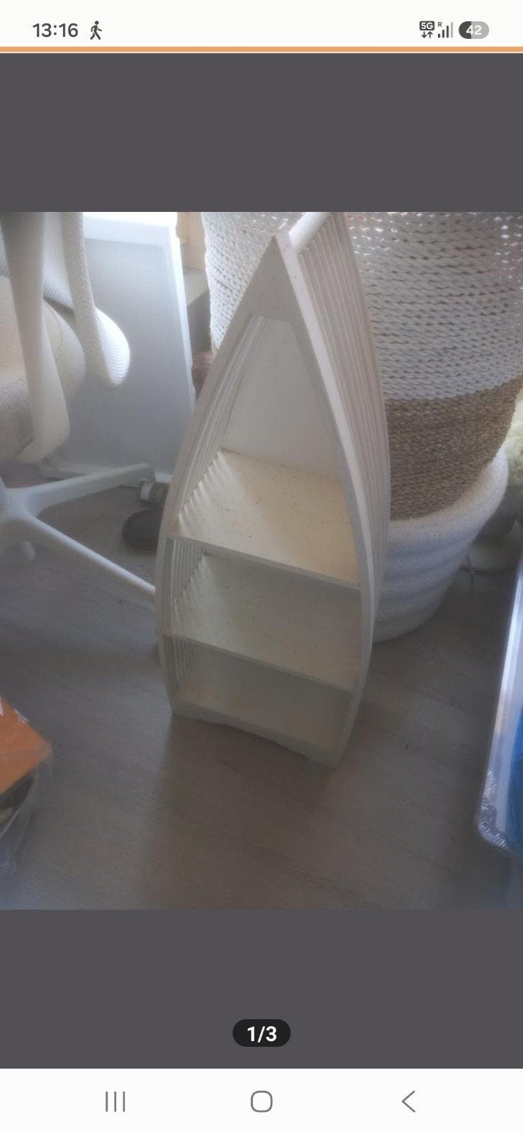 Decoratieve bootvormige kast - 72x27x13 cm, Ophalen, Gebruikt, Overige stijlen, Kunststof