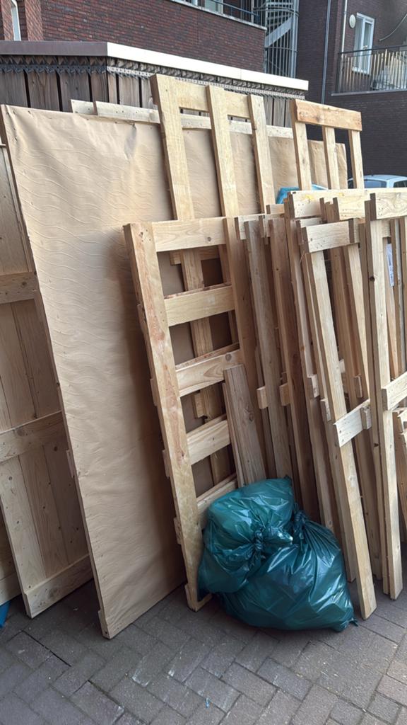 Gratis af te halen, Diverse houten planken (van bekisting), Ophalen, 25 tot 50 mm, Zo goed als nieuw, 200 tot 250 cm