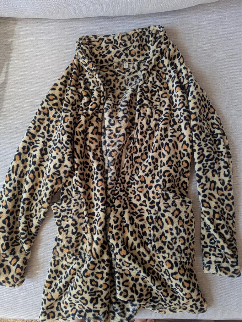 Korte Panterprint Badjas / Kamerjas Maat M, Kleding | Heren, Ophalen of Verzenden, Zo goed als nieuw