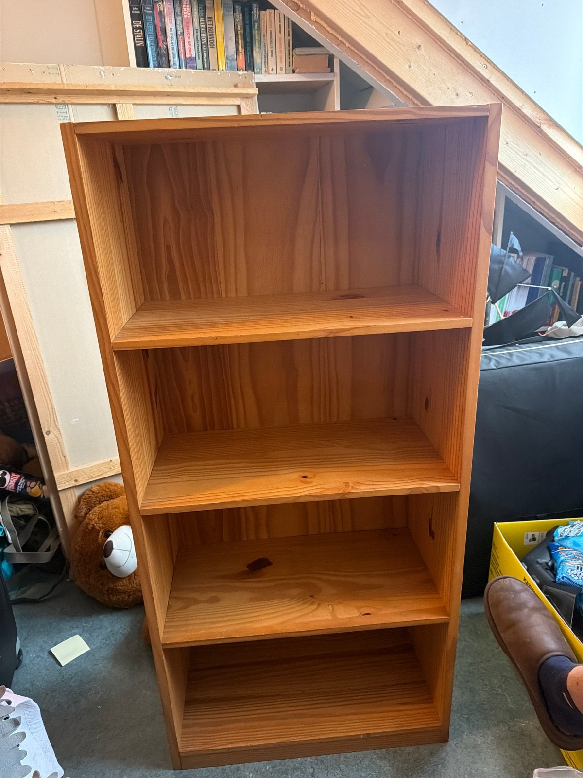 Houten Boekenkast met Planken - 125x60x30 cm, Ophalen, Met plank(en), Gebruikt, 100 tot 150 cm