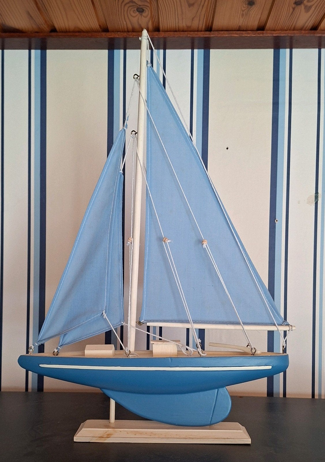 Decoratieve Zeilboot Model - Blauw, Ophalen of Verzenden, Gebruikt