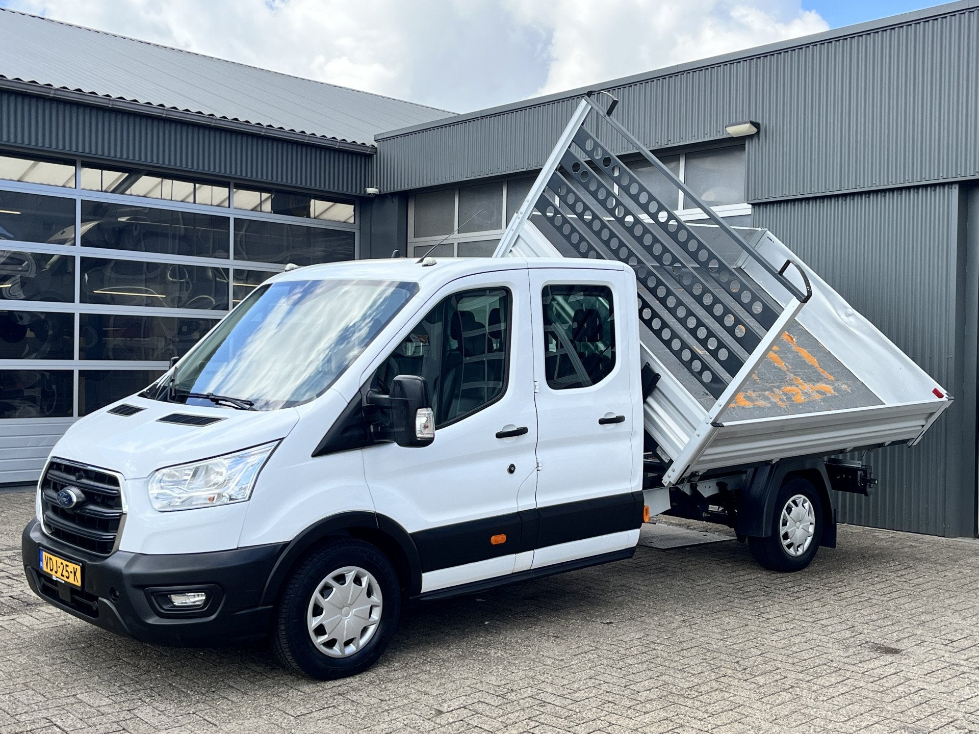 Ford Transit 350 2.0 TDCI DC 3-zijdenkipper Airco Cruise con, Voorwielaandrijving, 4 cilinders, 7 stoelen, Wit