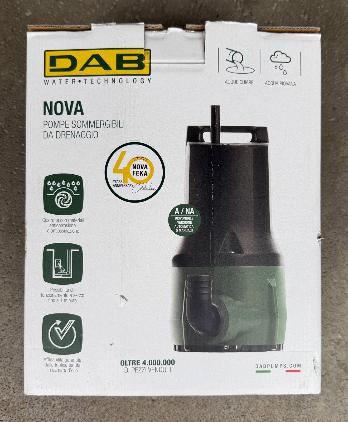 DAB NOVA 200 MNA Dompelpomp met 10m slang, Tuin en Terras, Waterpompen, Ophalen of Verzenden, Nieuw, Elektrisch, Dompelpomp