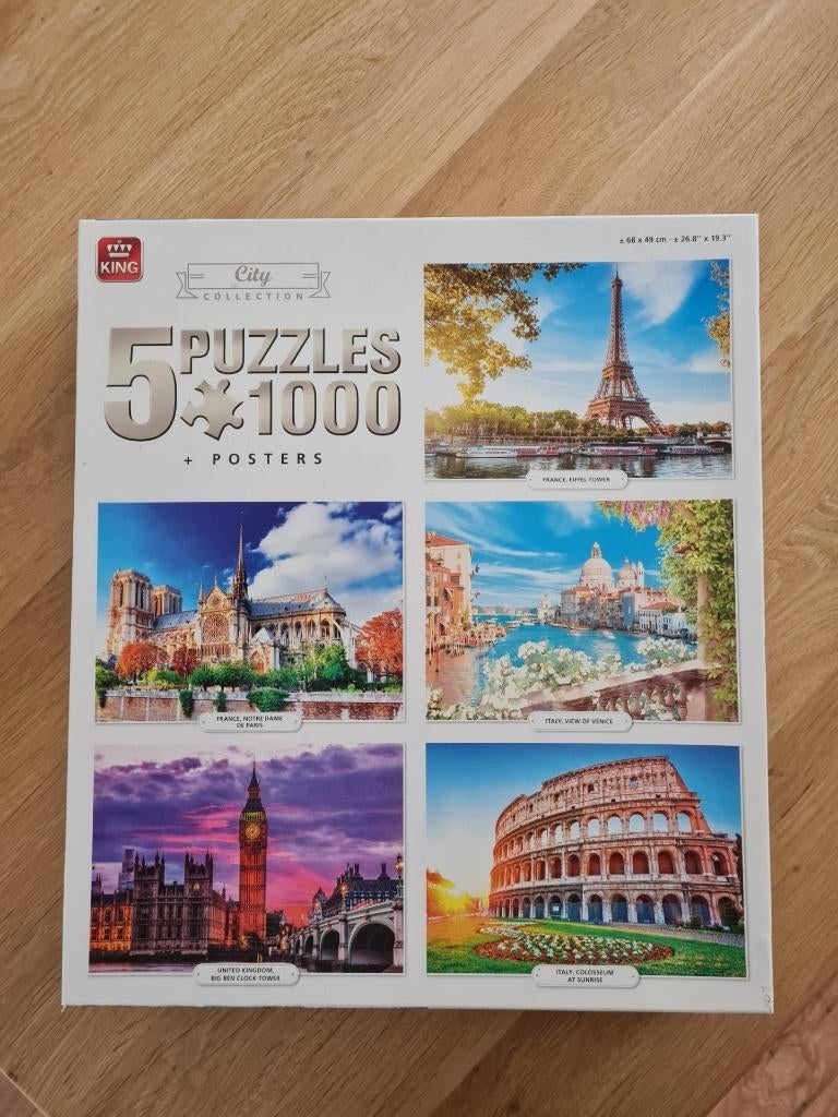 King puzzel City Collection (5x) 1000 stukjes, Ophalen of Verzenden, 500 t/m 1500 stukjes, Zo goed als nieuw